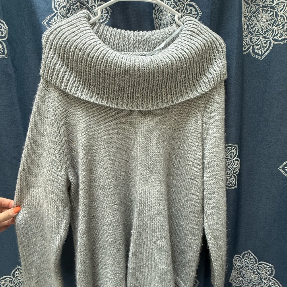 Lane Bryant Gray Cowl Neck Sweater